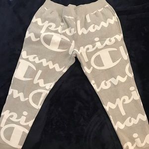 Champion Jogger Sweatpants grey/white Mens XL